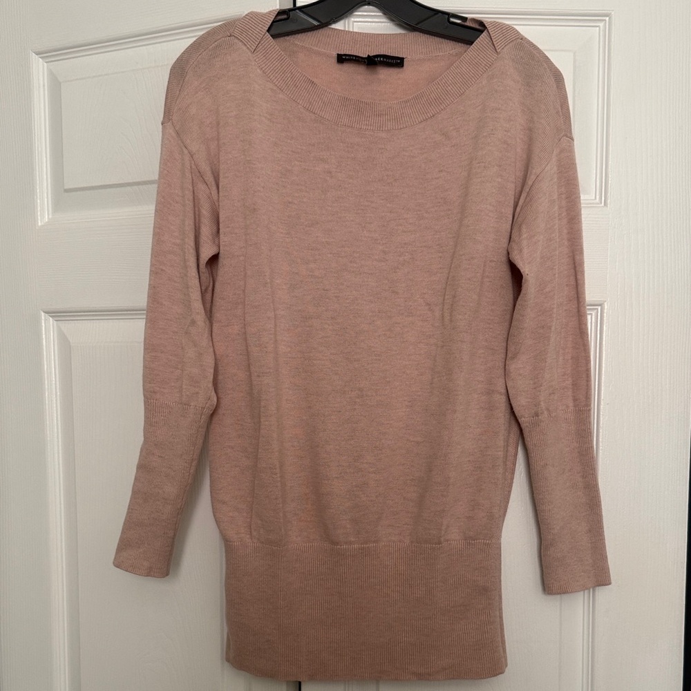 White House Black Market Light Pink Crew Neck Sweater